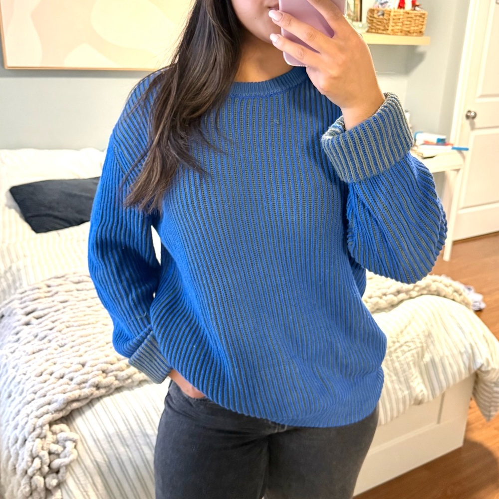 Frank & Oak Oversized Blue Sweater